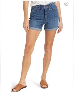Madewell High Rise Raw Hem Denim Shorts, 4” Unfolded, 27